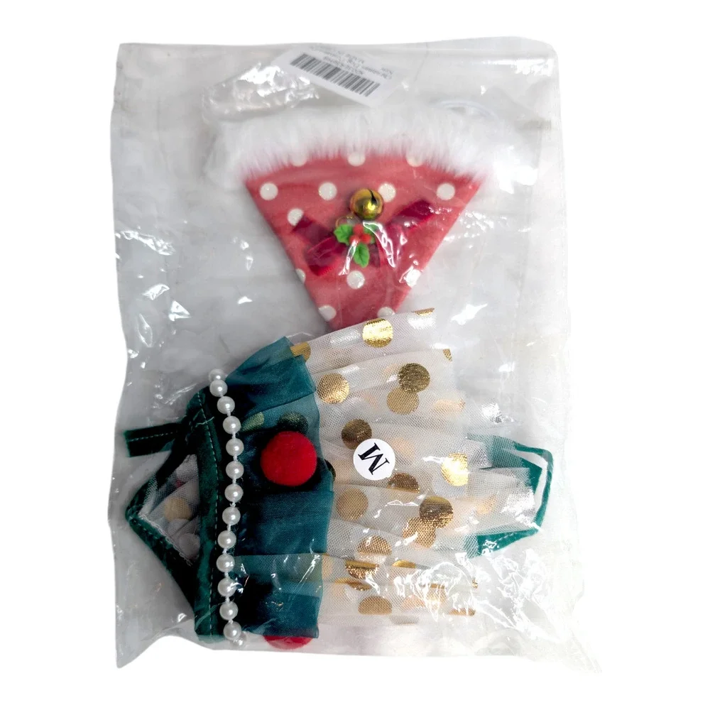Christmas Party Dog Cat Costume Collar Hat Accessories Adjustable Set Brand‎ New